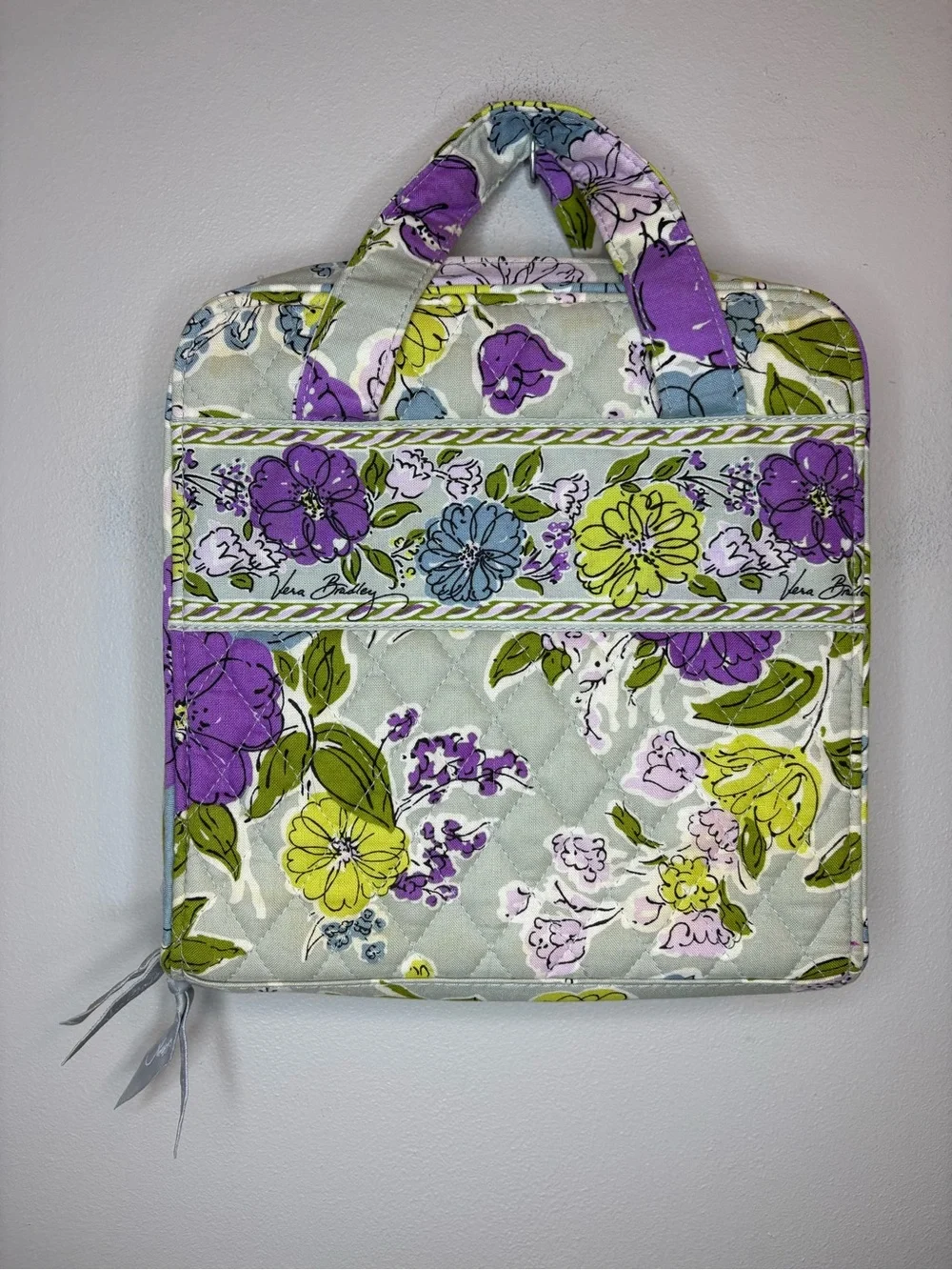 Vera Bradley Watercolor Tech Organizer Floral Quilted Travel Electronics Case